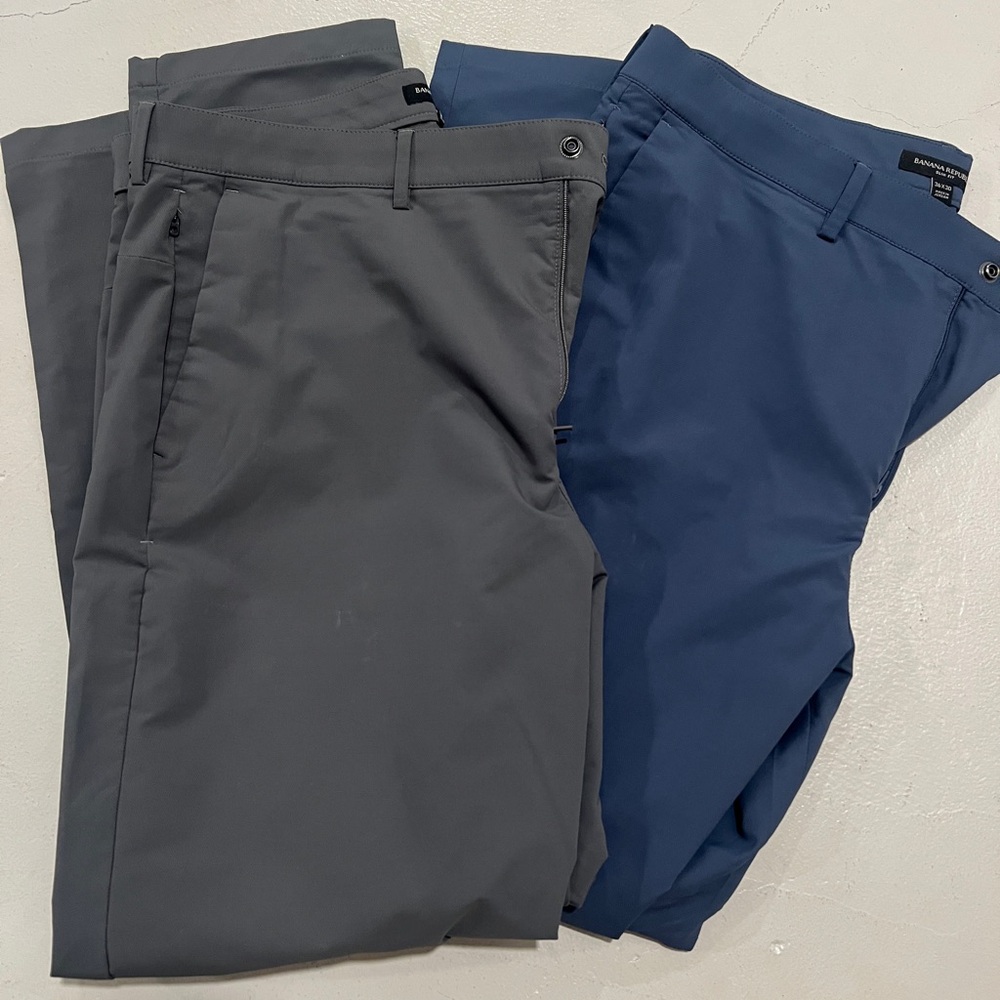 Banana Republic Gray and Blue Chinos Slim Fit Modern Cut
